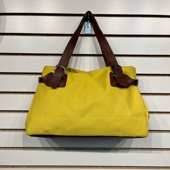 Bright yellow canvas shoulder bag - Picture 2 of 11